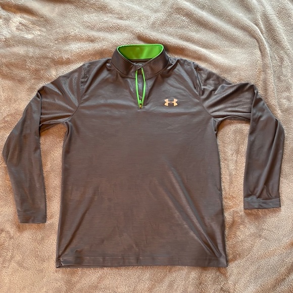 Under Armour Other - Under Armor Youth XL Gray and Green Quarter Zip